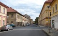 Street scene with classic townhouses, Terezin, Czechia