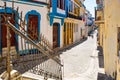 Street scene with colorful buildings in Old Havana Royalty Free Stock Photo