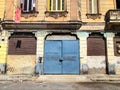 Street scene with colorful old colonial building in Havan. Cuba Royalty Free Stock Photo