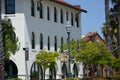 Street Scene in Downtown Santa Barbara at the Pacific, California Royalty Free Stock Photo