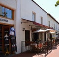 Street Scene in Downtown Santa Barbara at the Pacific, California Royalty Free Stock Photo