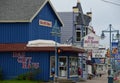 Street Scene in Downtown Sault Ste. Marie at St. Marys River, Michigan Royalty Free Stock Photo