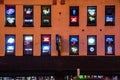 Street scene from famous lower Broadway in Nashville Tennessee viewed at night