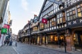 A street scene in the historic city of Chester, England Royalty Free Stock Photo