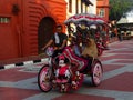 Street scene at historical center of Melaka, Malaysia