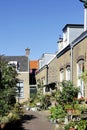 Street scene with houses in old town of Scheveningen, The Hague Royalty Free Stock Photo