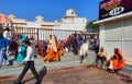 Street scene Indian women with colorful veil and, sari