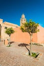 Street scene with Koutoubia Mosque in Marrakesh,Morocco. Royalty Free Stock Photo