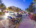 Street Scene in Miami's Art Deco District Royalty Free Stock Photo