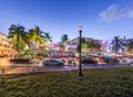 Street Scene in Miami's Art Deco District Royalty Free Stock Photo