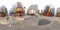 Street scene NYC 2023 Times Square tourism. 360 VR equirectangular photo Royalty Free Stock Photo