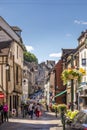 Street scene with old houses in the medieval town of Provins Royalty Free Stock Photo