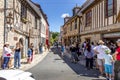 Street scene with old houses in the medieval town of Provins Royalty Free Stock Photo