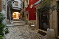 Street scene in town of Rovinj Croatia. Royalty Free Stock Photo