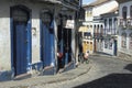 Street scene in Ouro Preto, Brazil. Royalty Free Stock Photo