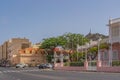 Street scene with the Palacio do Povo at the centre in Mindelo, Cape Verde