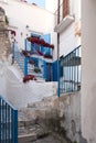 Street scene in the picturesque Puglian town of Peschici on the Gargano Peninsula, Southern Italy. Royalty Free Stock Photo