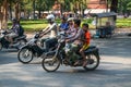 Street scene of scooters in Cambodia, South east Asia