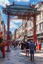 Street scene on a sunny day at Chinatown in London