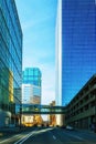 Street scene and tall buildings in Minneapolis Royalty Free Stock Photo