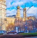 The towers of Dohany Street Synagogue, Budapest, Hungary