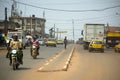 Street scene, with traffic on a street of mimboman in YaoundÃ© Royalty Free Stock Photo