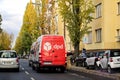 Street scene with two delivery vans for parcels in Berlin, Germany