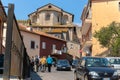 Street scene in typical ancient Italian town of Sutri Royalty Free Stock Photo