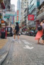 Street scene typically Asian in Hong Kong