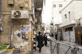 A street scene in Ultra-Orthodox district of Jerusalem, Israel Royalty Free Stock Photo