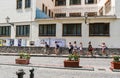 Street scene with street Via Cardinale Marino del Giudice Royalty Free Stock Photo