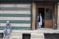 Daily street scenes from old Srinagar with people, children or animals without owners. India Royalty Free Stock Photo