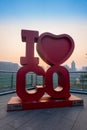 Street sculpture of I love Chongqing