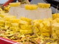 Street sell of fresh topical pineapple in Cali