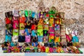 Street sell of handcrafted traditional bags at the walled city of Cartagena de Indias