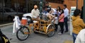 Street seller mexican tamales on a bike