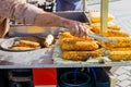 street seller of roasted corn in Turkey Royalty Free Stock Photo