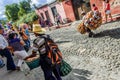 Street sellers following Lent procession, Antigua, Guatemala