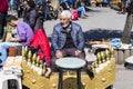 Street shoe cleaners in the city of Istanbul in Turkey