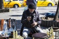 Street shoe cleaners in the city of Istanbul in Turkey