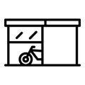 Street shop bicycle icon outline vector. Bike parking Royalty Free Stock Photo