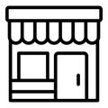 Street shop icon outline vector. Center retail