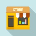 Street shop store icon, flat style Royalty Free Stock Photo