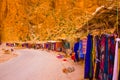 Street shop with traditional hand made carpets and souvenirs Tin