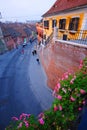 Street in Sibiu, Romania Royalty Free Stock Photo