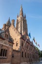 Street side building of Gruuthuse museum, Bruges, Belgium Royalty Free Stock Photo