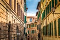 Street of Siena town, an ancient city in the Tuscany region Royalty Free Stock Photo
