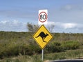 Street sign animal yellow speed