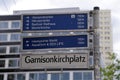 Street sign in Berlin with some wellknown landmarks on it Royalty Free Stock Photo