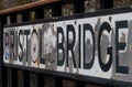 Street sign in Bristol on a bridge